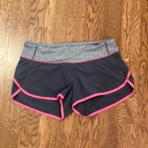 Lululemon Pink and Gray Speed Shorts Size 6